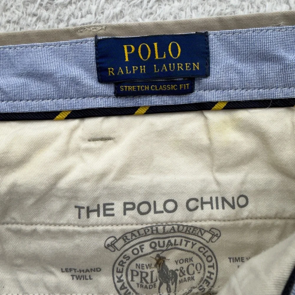 Polo Ralph Lauren Mens 50x32 Stretch Classic Fit Chino Pants Tan Khaki Twill